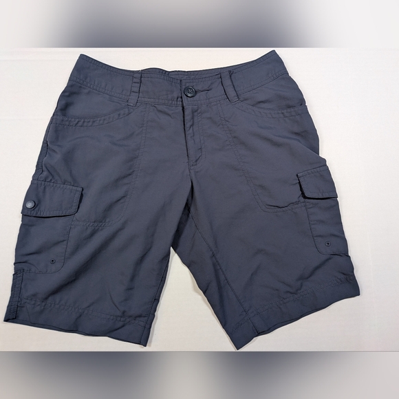 Columbia Pants - Columbia Omni Wick Cargo Shorts Womens 2 10L Blue Nylon Outdoor Hiking Casual